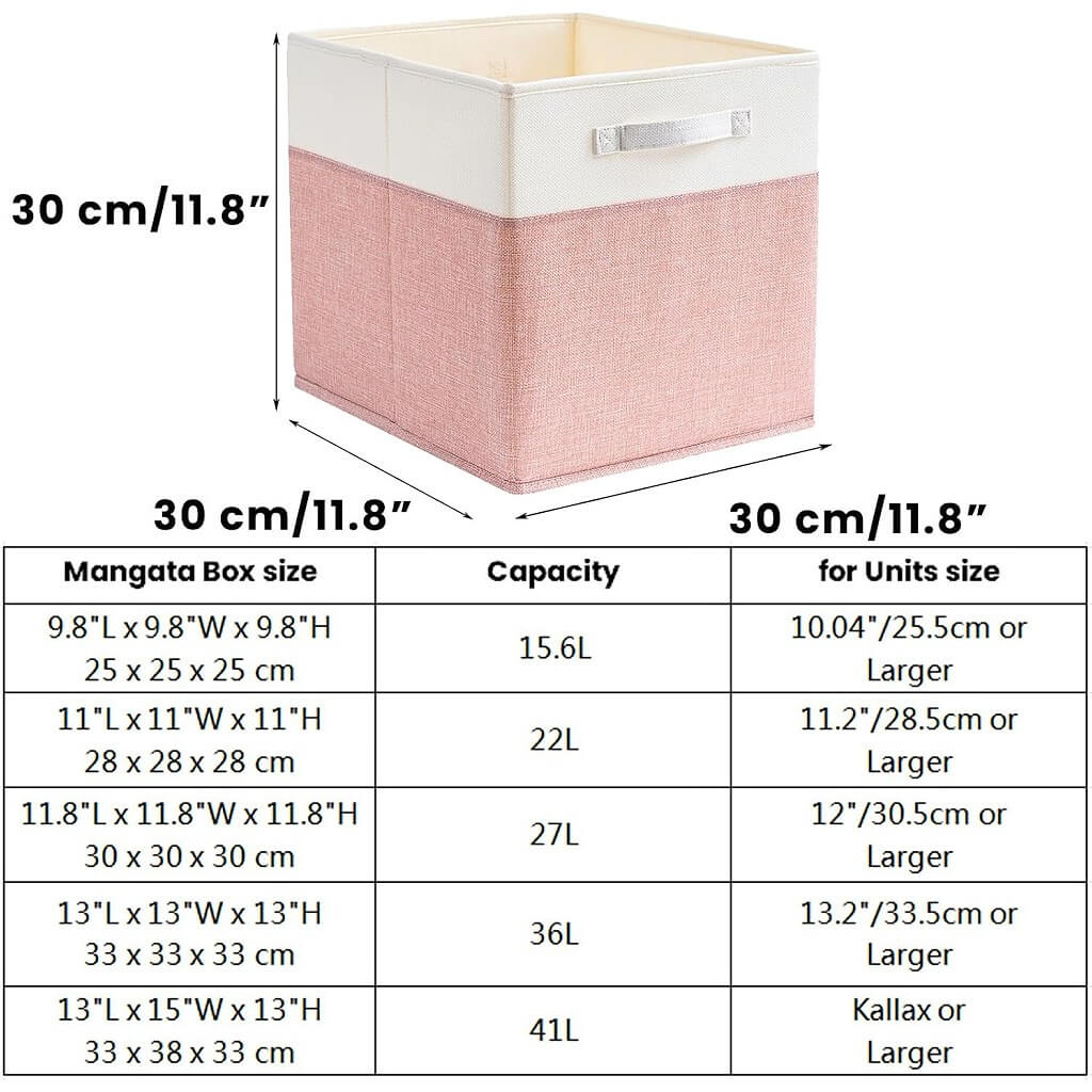 Fabric Cube Storage Boxes – Pink/Cream White, Foldable Storage Box - Image 19