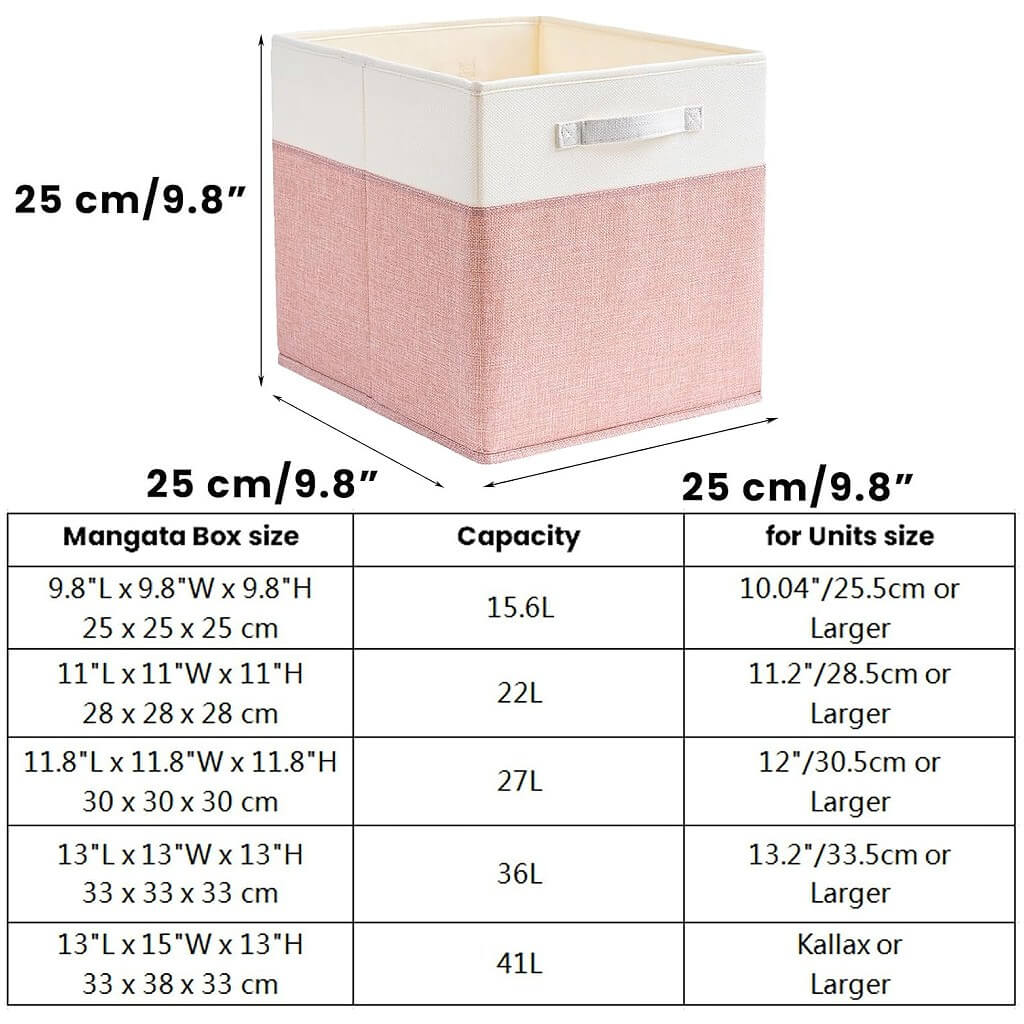 Fabric Cube Storage Boxes – Pink/Cream White, Foldable Storage Box - Image 59