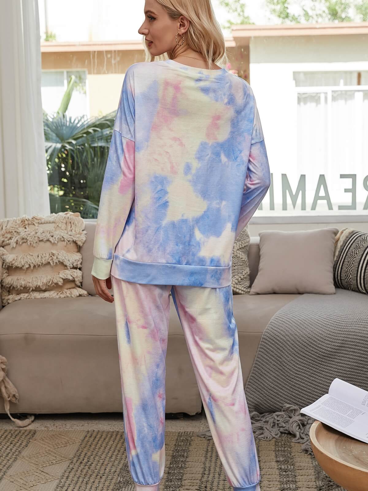 2 Piece Pyjama Set Women Loungewear Long Sleeve Tracksuits - Purple Mangata - Image 7