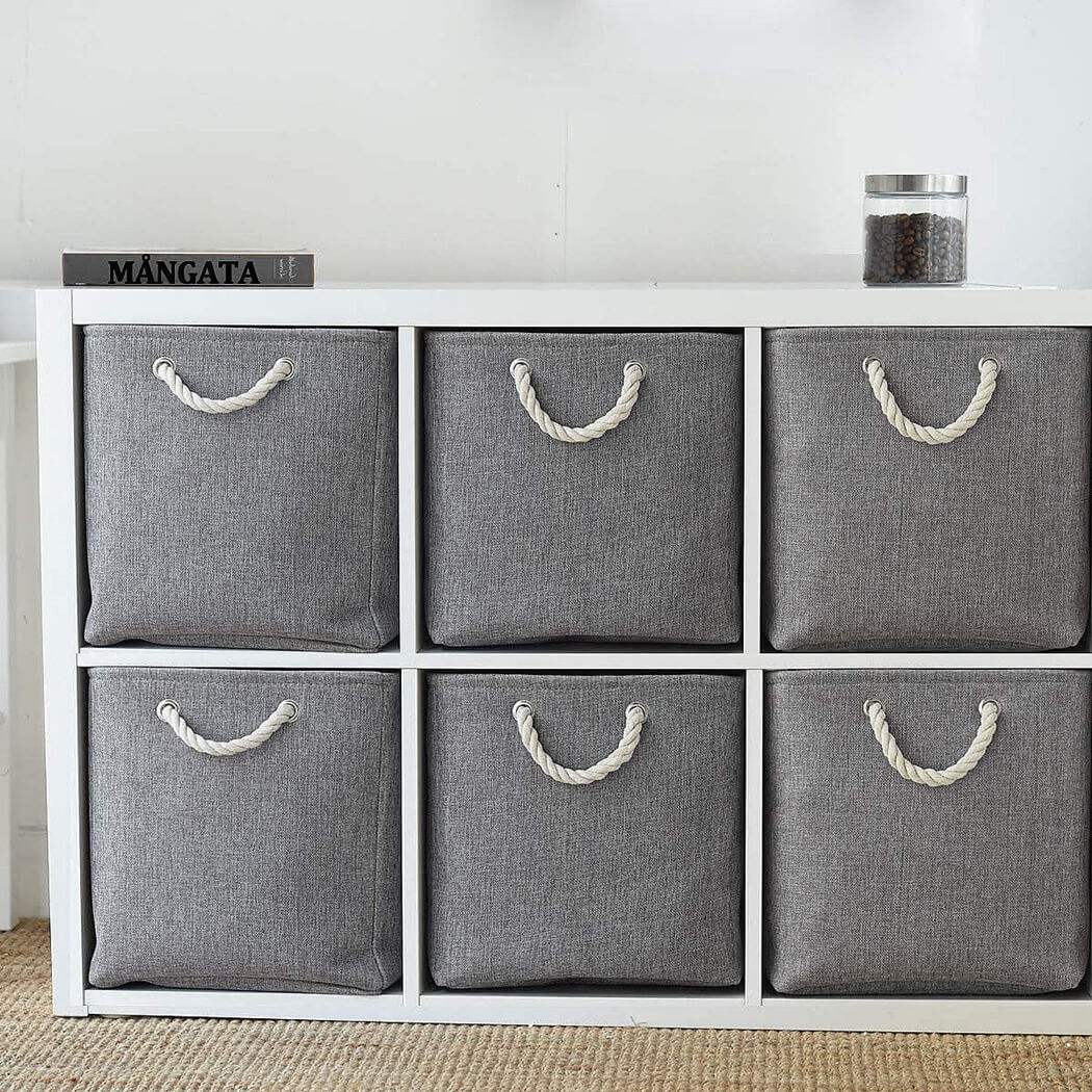 28 x 28 x 28cm Grey Cube Storage Boxes - Image 3
