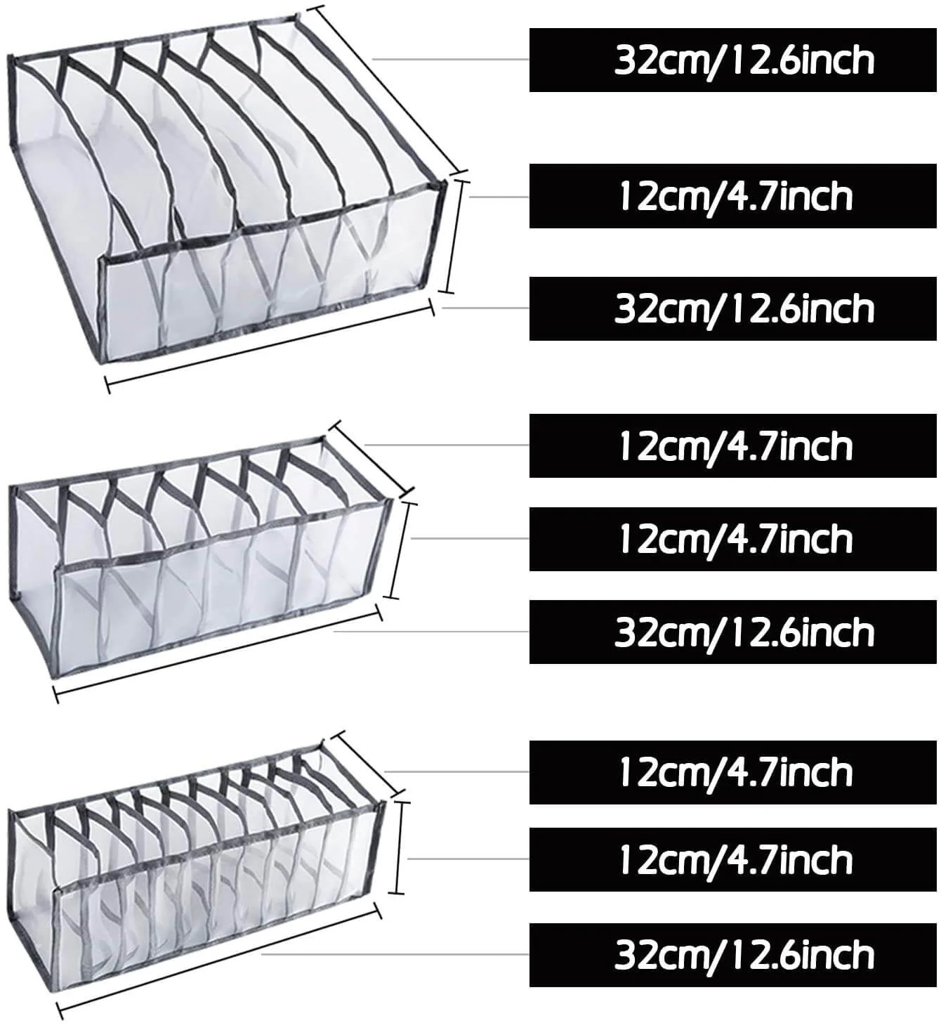 3 Pcs Transparent Drawer Organisers Dividers - Image 10