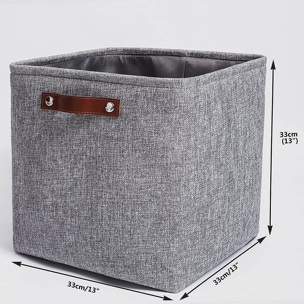 33x33 cm Kallax Box Grey with Leather Handle - Image 3