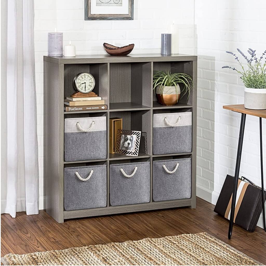 33 x 38 x 33cm Grey Baskets For Cupboards Storage - Image 4