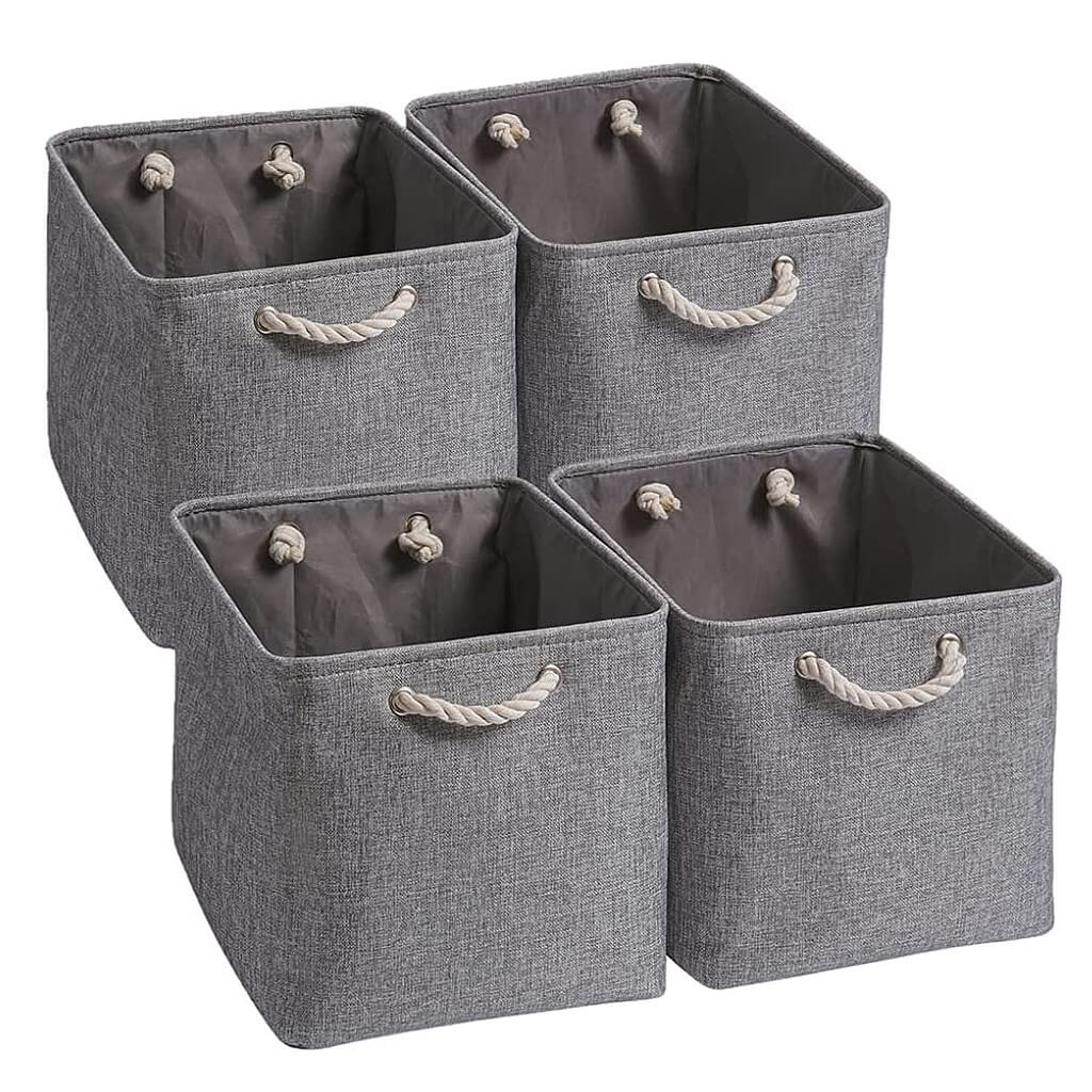 33 x 38 x 33cm Grey Baskets For Cupboards Storage - Image 9