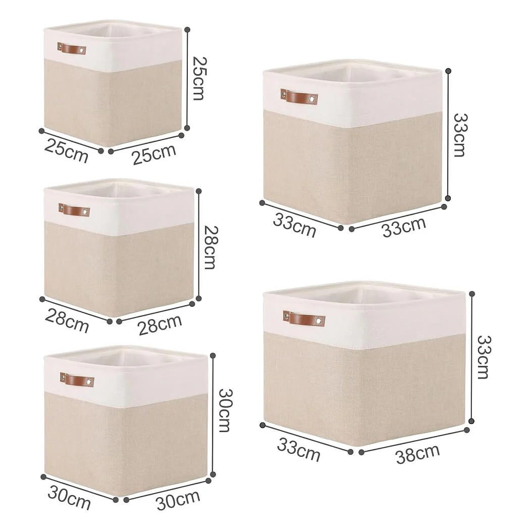 33cm Canvas Storage Cube Box Fabric Storage Basket 3 Pack - Image 16
