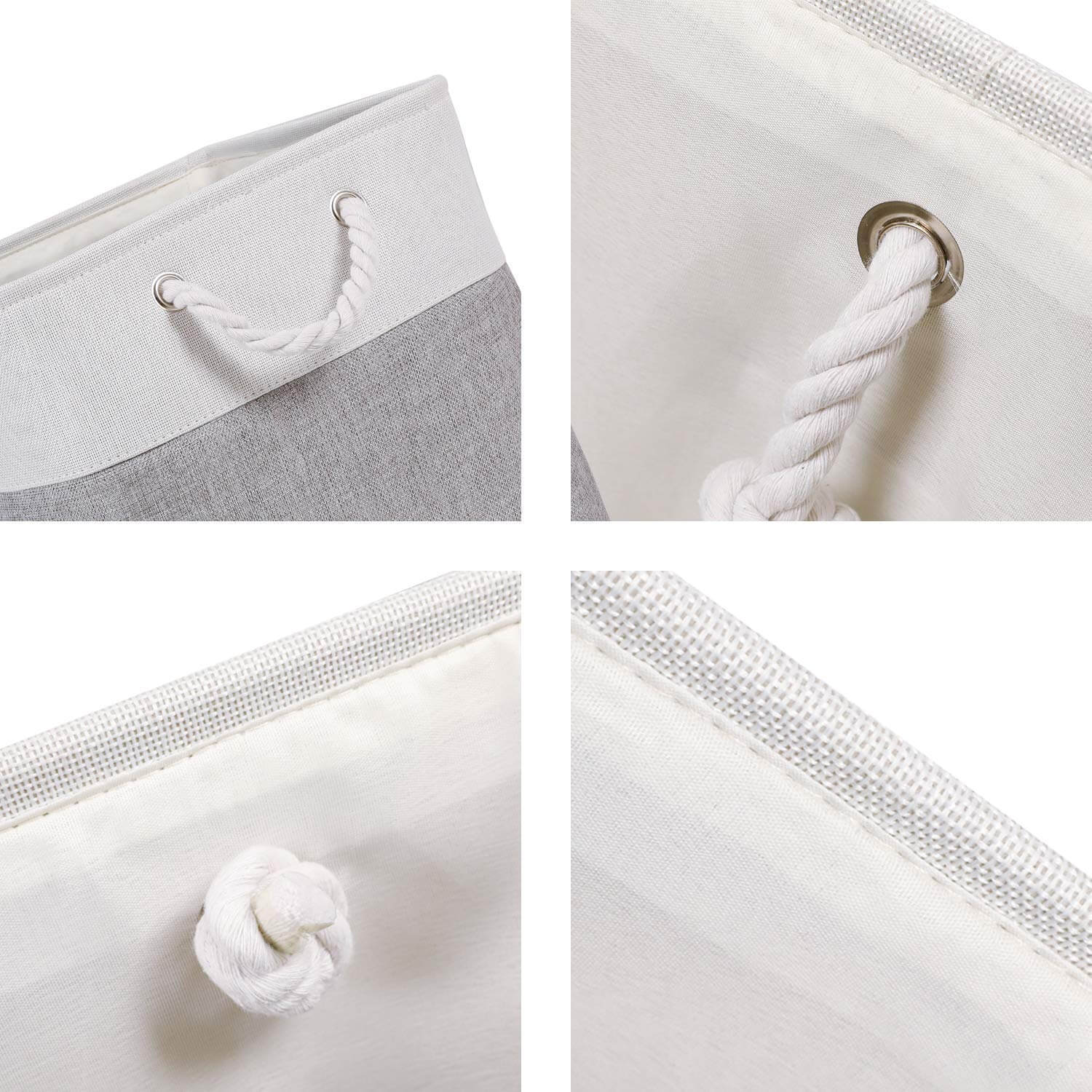 33cm Canvas Storage Cube Box Fabric Storage Basket 3 Pack - Image 60