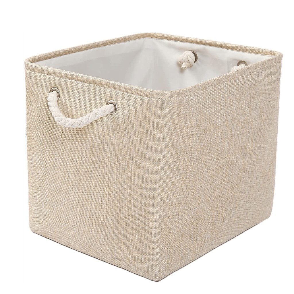 33x38x33cm Beige Canvas Fabric Kallax Insert Boxes Set - Image 9