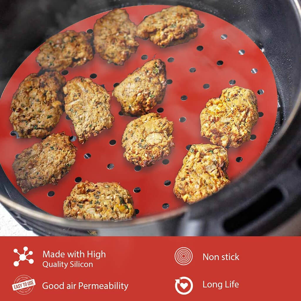 Air Fryer Liners Non Stick Reusable Round Silicone Airfryer Accessories - Image 3
