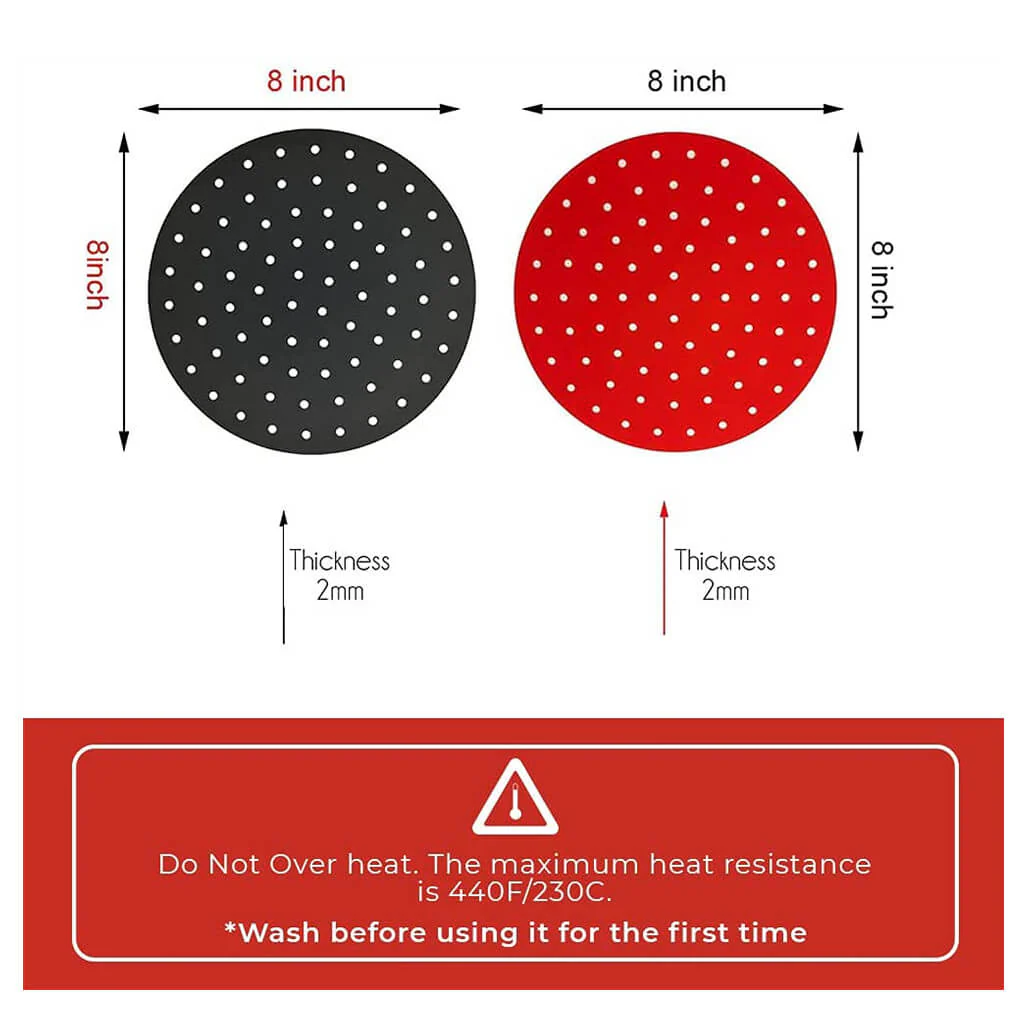 Air Fryer Liners Non Stick Reusable Round Silicone Airfryer Accessories - Image 5
