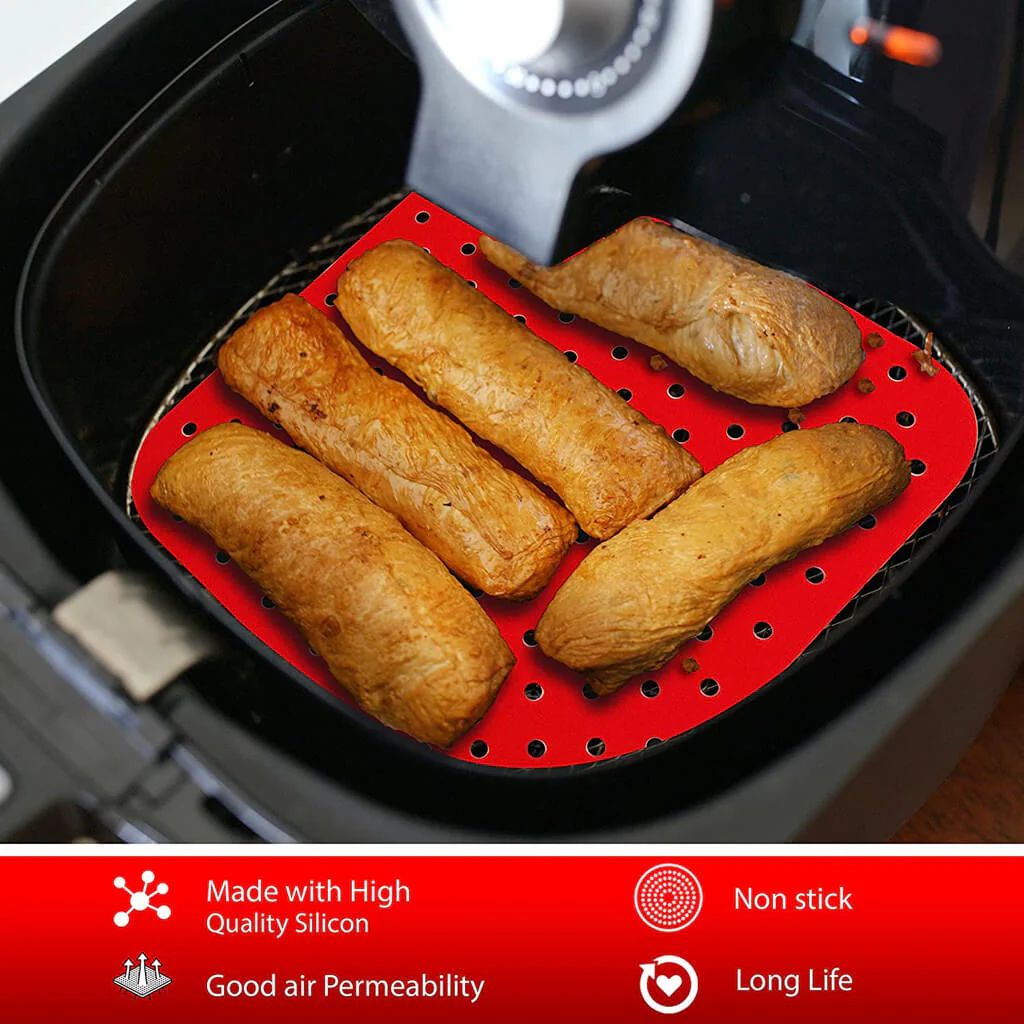 Air Fryer Liners Non Stick Silicone Square Fryer Basket Mats - Image 3