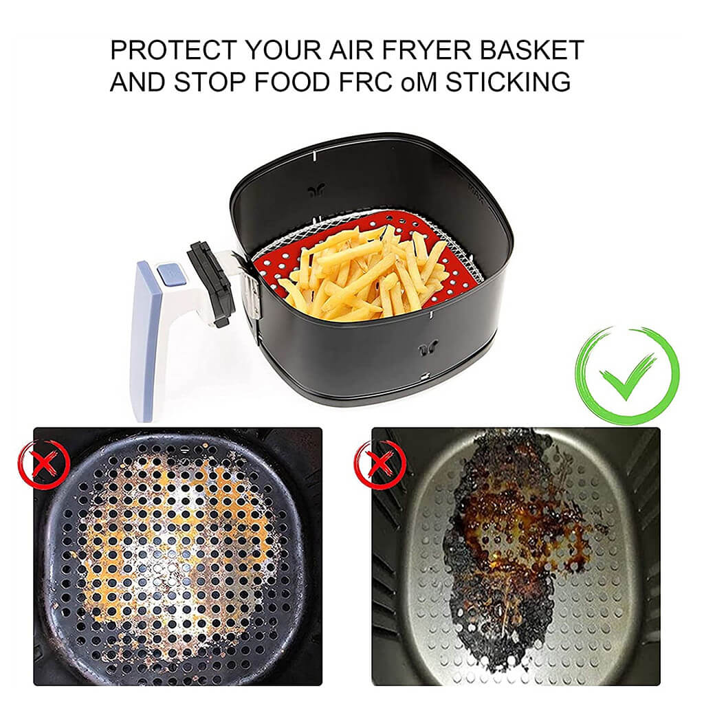 Air Fryer Liners Non Stick Silicone Square Fryer Basket Mats - Image 8