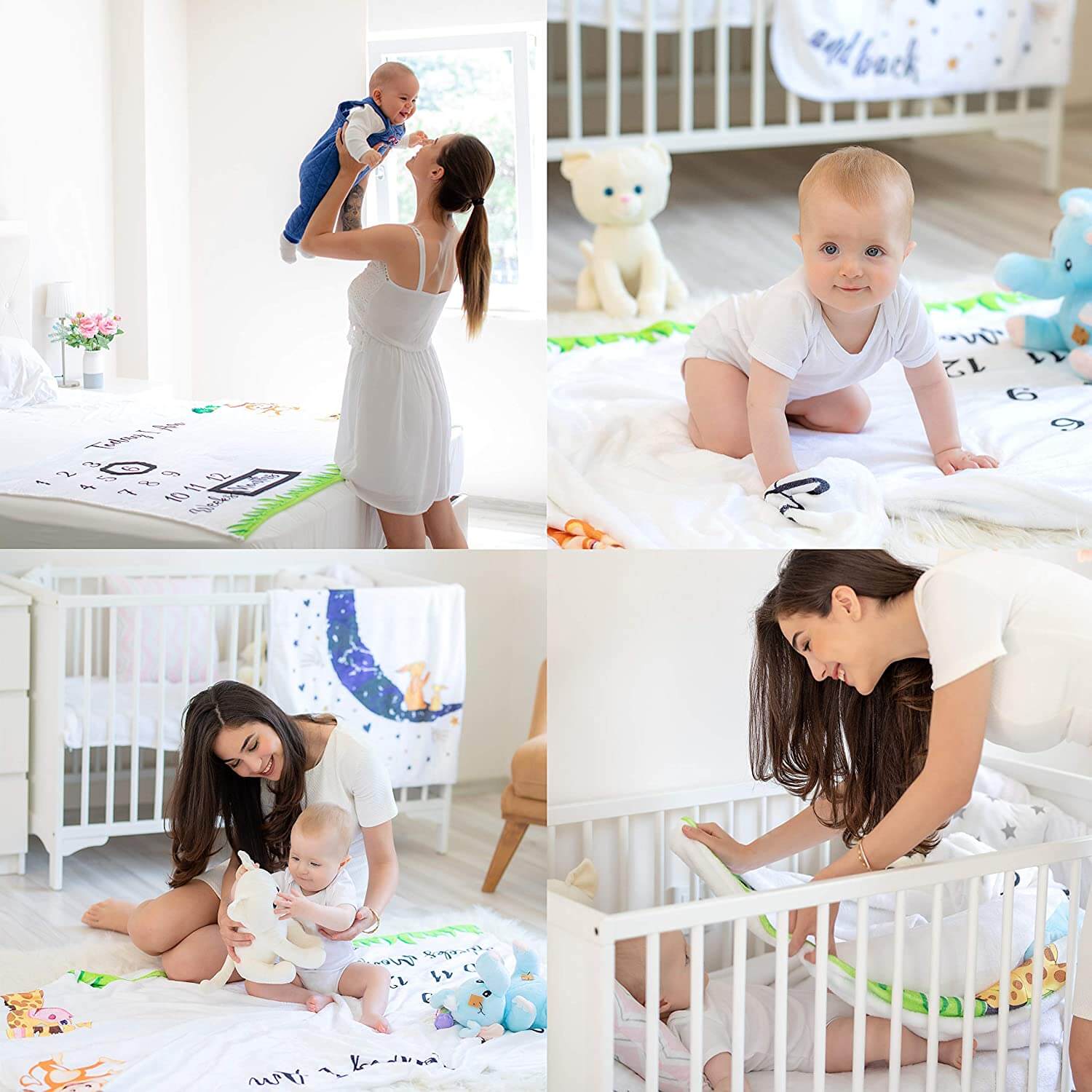 Baby Monthly Milestone Blanket Girl Memory Blanket for Newborn Baby Shower Gift - Image 5