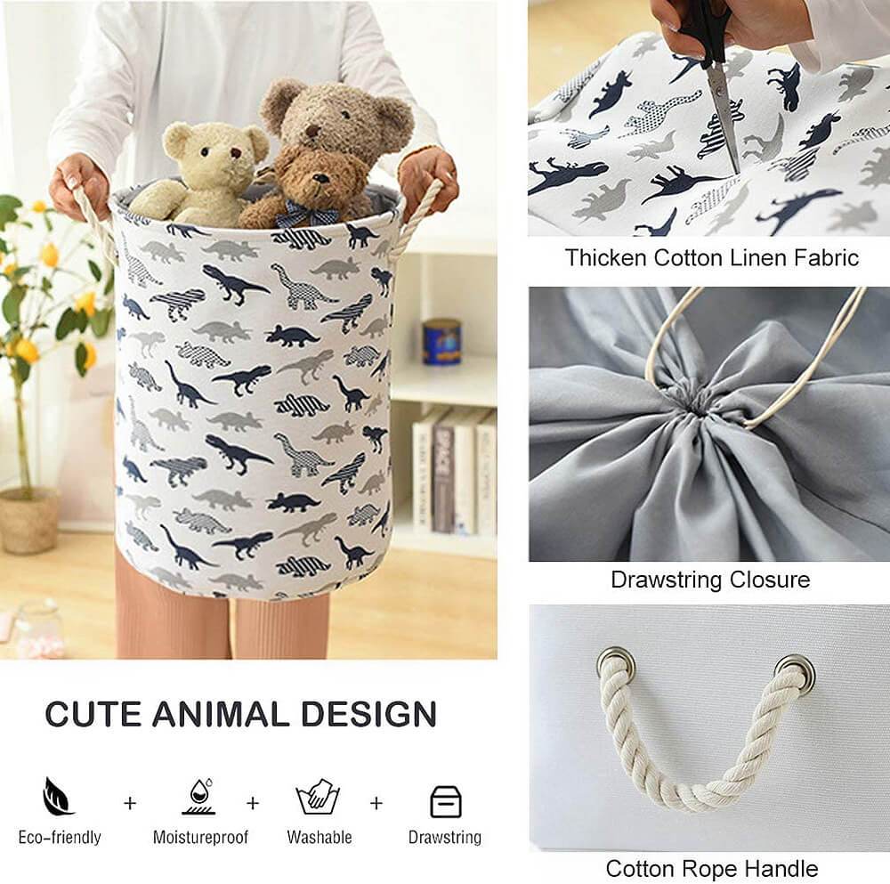 Collapsible Laundry Storage Basket Dinosaur Baby Hamper Toy Organizer - Image 6