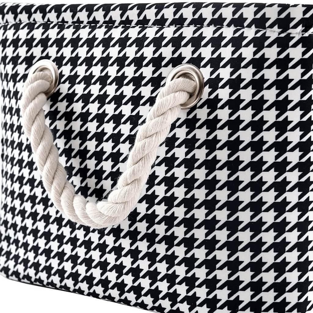 Collapsible Storage Bins Black White Grid Print - Image 9