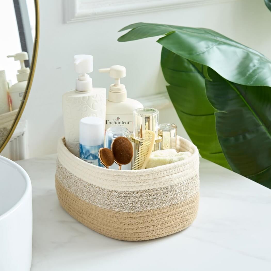 Cotton Rope Storage Baskets for Shelves mangata - Image 3