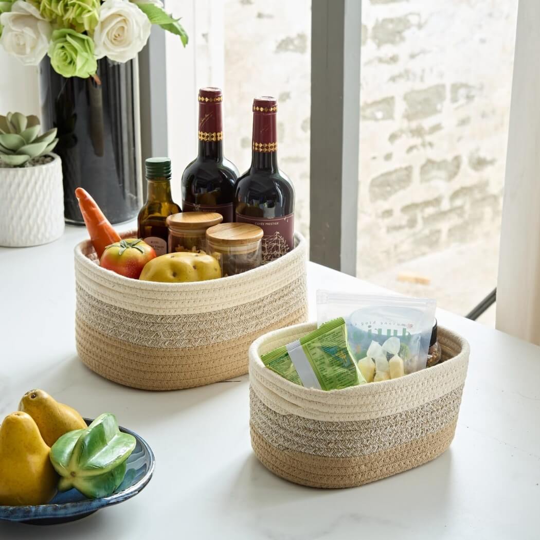 Cotton Rope Storage Baskets for Shelves mangata - Image 4