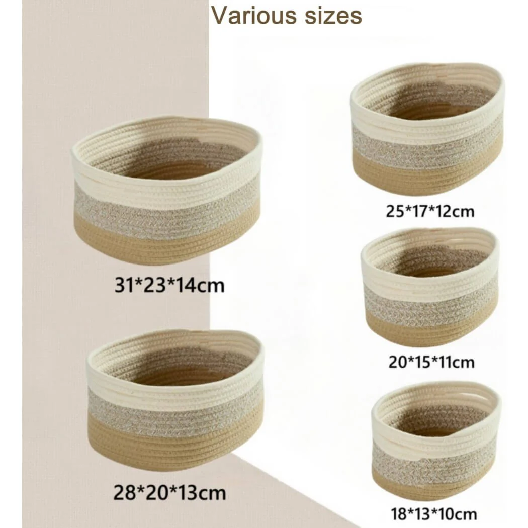 Cotton Rope Storage Baskets for Shelves mangata - Image 6