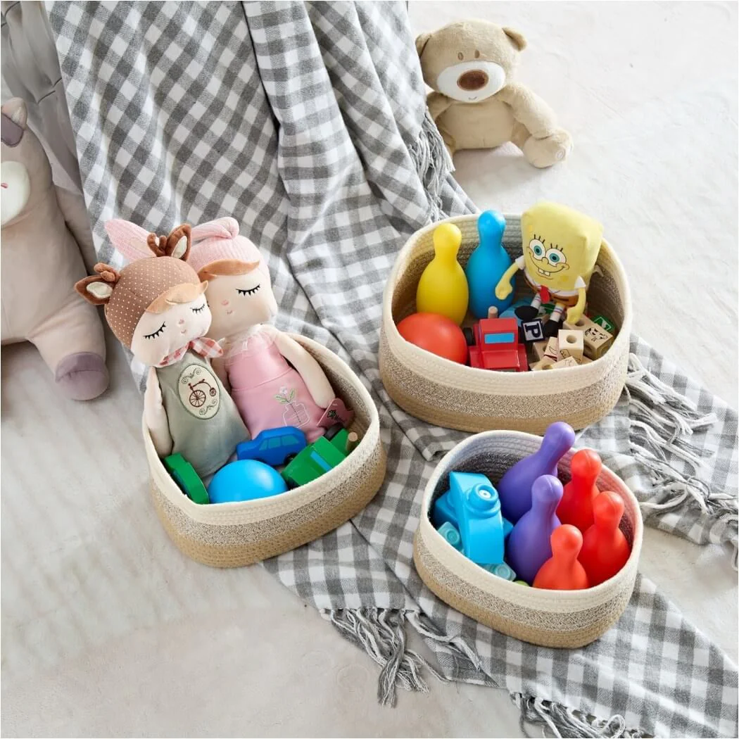Cotton Rope Storage Baskets for Shelves mangata - Image 7