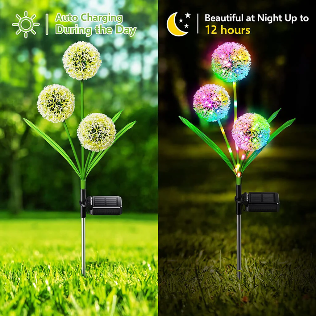 Decorative Solar Pathway Lights - Dandelion - Image 3