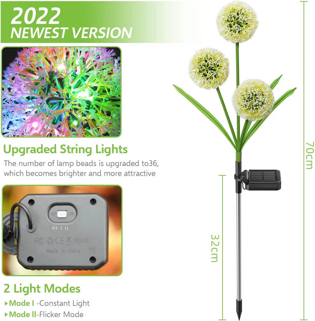 Decorative Solar Pathway Lights - Dandelion - Image 5
