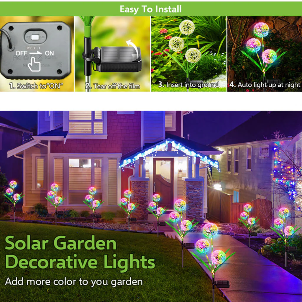 Decorative Solar Pathway Lights - Dandelion - Image 6