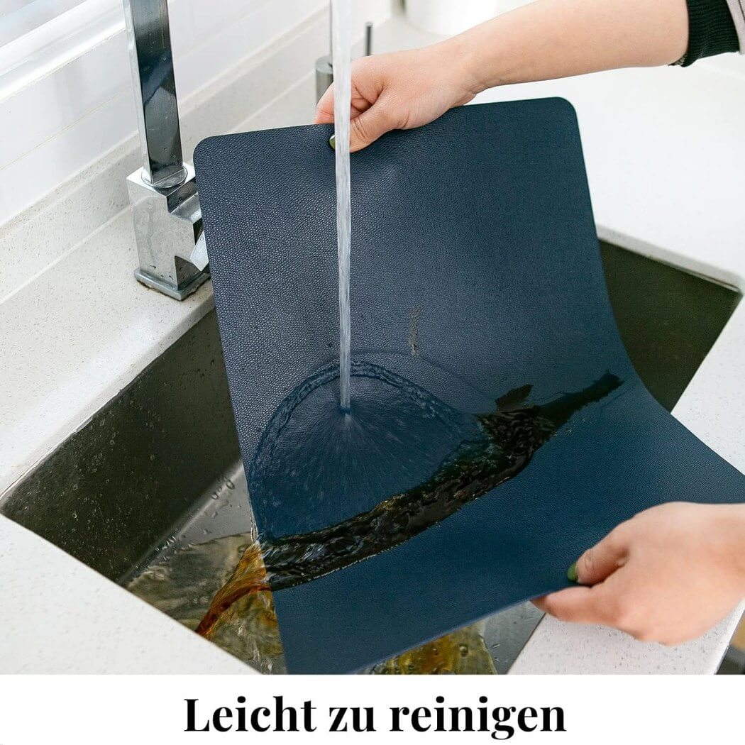 Dark Blue Faux Leather Place Mat for Kitchen Tables mangata - Image 3