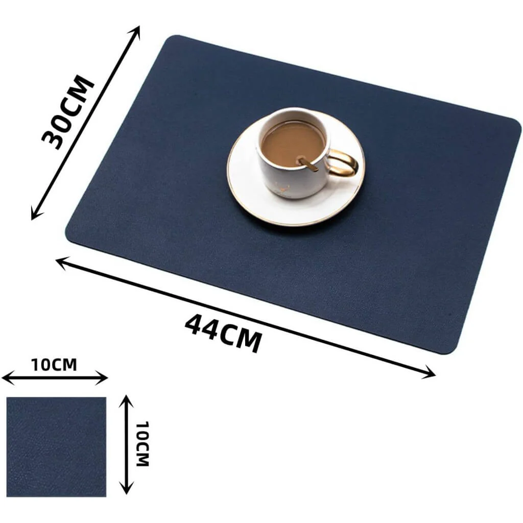 Dark Blue Faux Leather Place Mat for Kitchen Tables mangata - Image 4