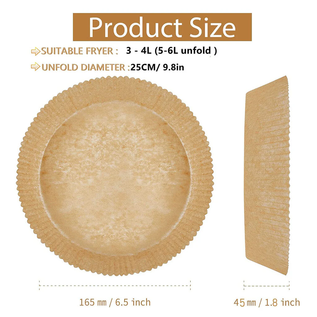 Disposable Air Fryer Liners Non-Stick Cooking Parchment Paper - 6.3inch - Image 6