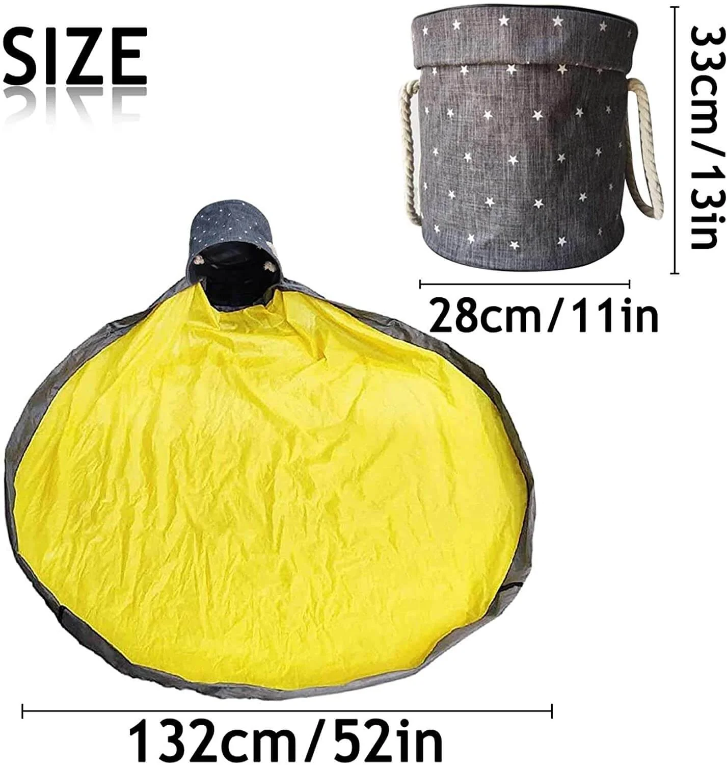 Durable Toy Storage Basket Organizer Bag And Play Mat - Image 12