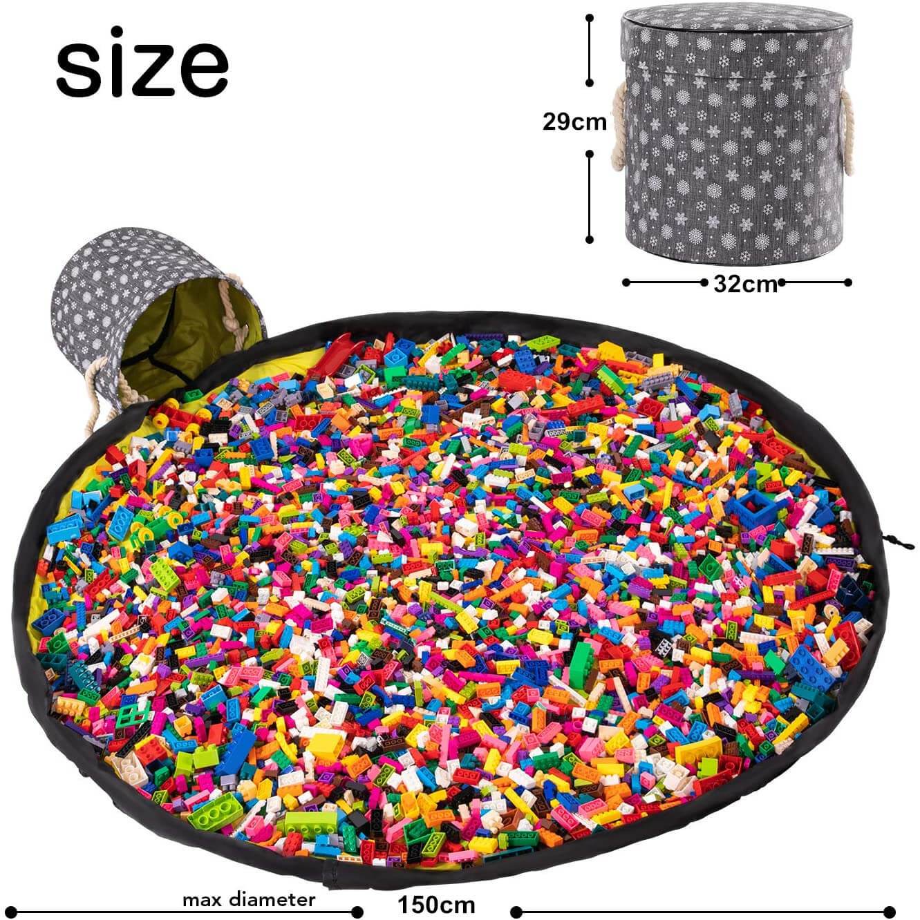 Durable Toy Storage Basket Organizer Bag And Play Mat - Image 17