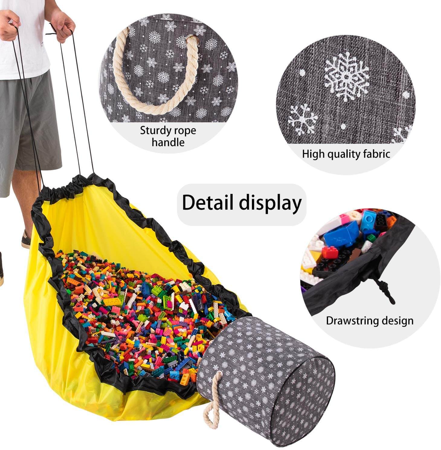 Durable Toy Storage Basket Organizer Bag And Play Mat - Image 20