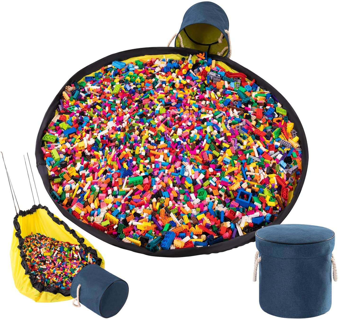 Durable Toy Storage Basket Organizer Bag And Play Mat - Image 23