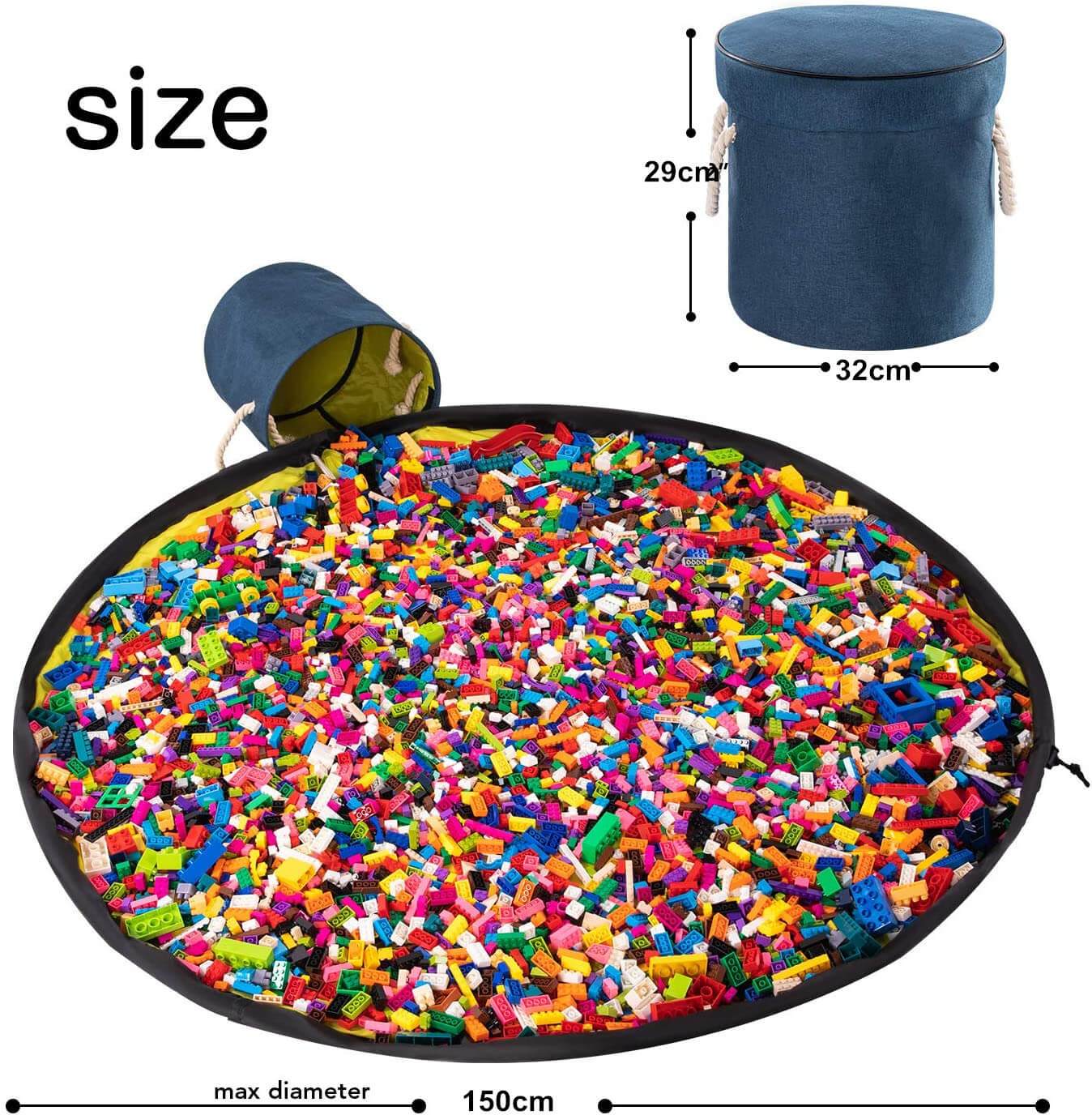 Durable Toy Storage Basket Organizer Bag And Play Mat - Image 24
