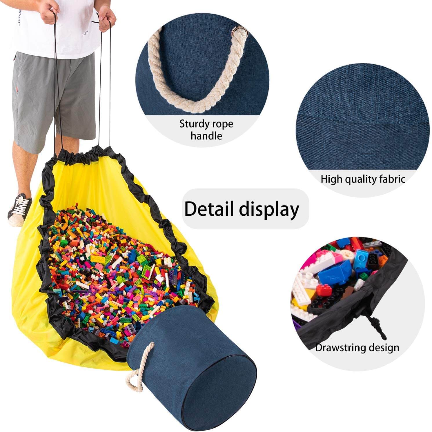 Durable Toy Storage Basket Organizer Bag And Play Mat - Image 28