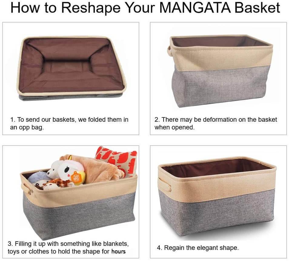Two-Tone Basket with Rope Handle（Grey White） - Image 37