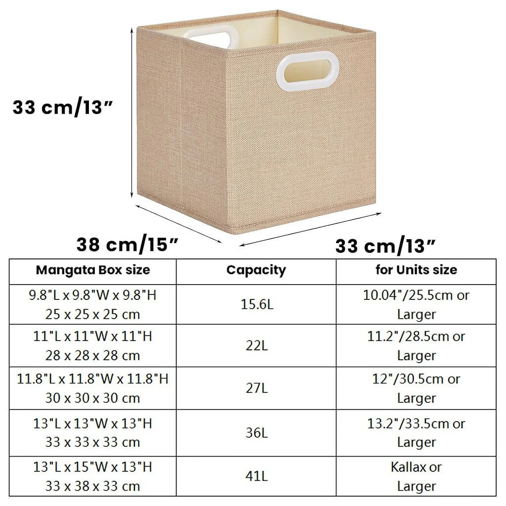 Fabric Storage Boxes Light Khaki – Kallax Compatible - Image 12