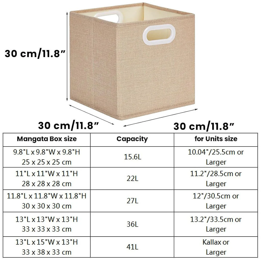 Fabric Storage Boxes Light Khaki – Kallax Compatible - Image 21