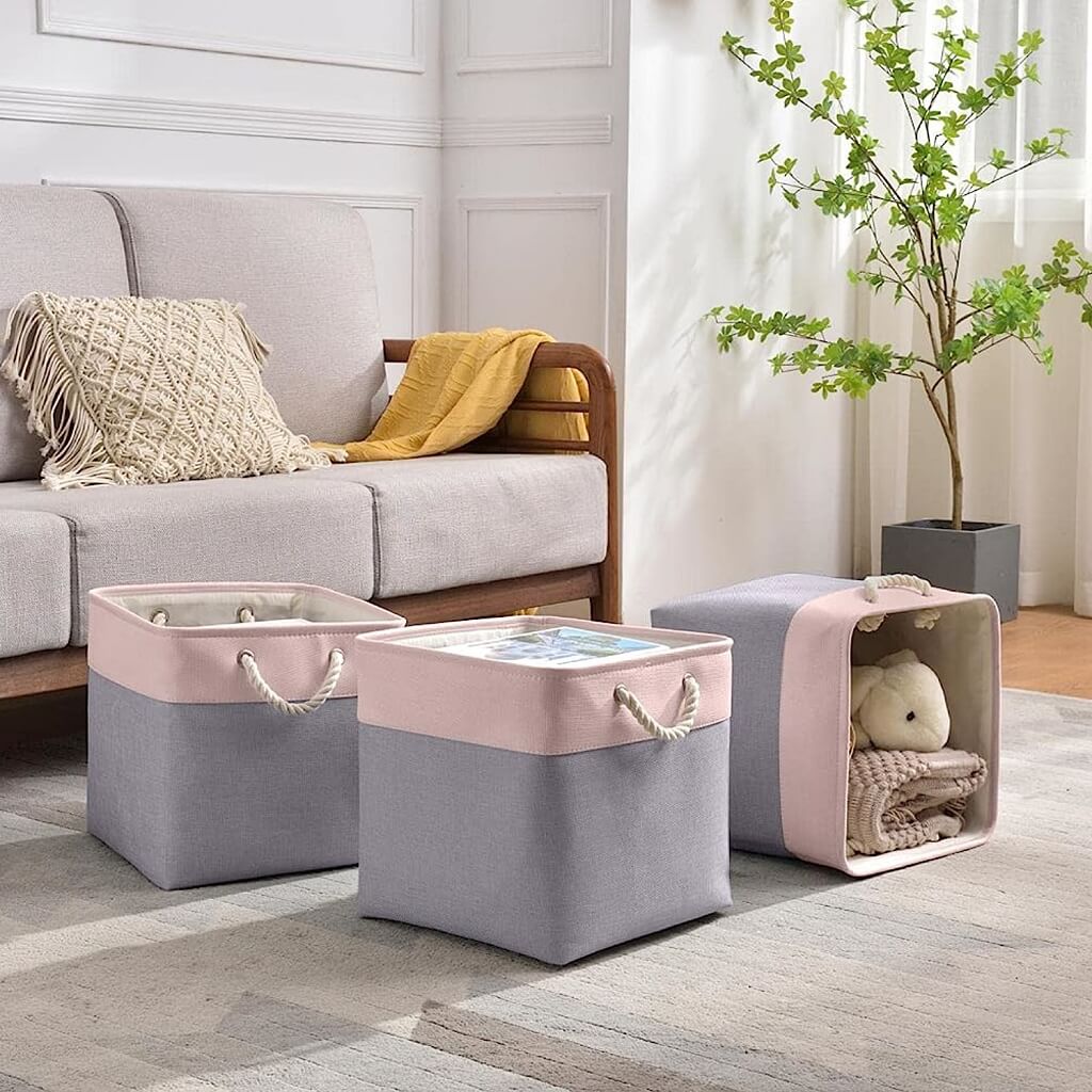 33cm Fabric Storage Cubes for Cube Shelving (1/3/4 Pack) - Image 25
