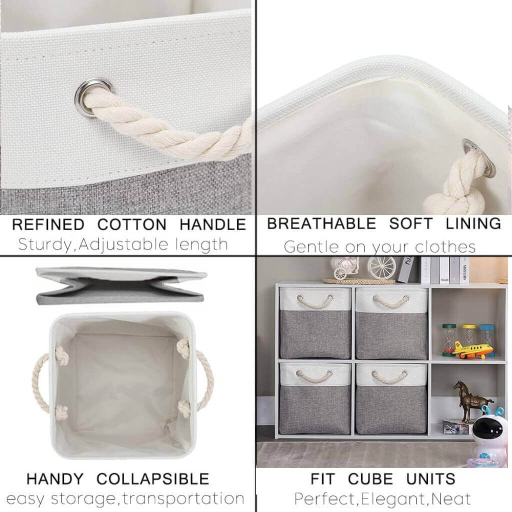33cm Fabric Storage Cubes for Cube Shelving (1/3/4 Pack) - Image 50