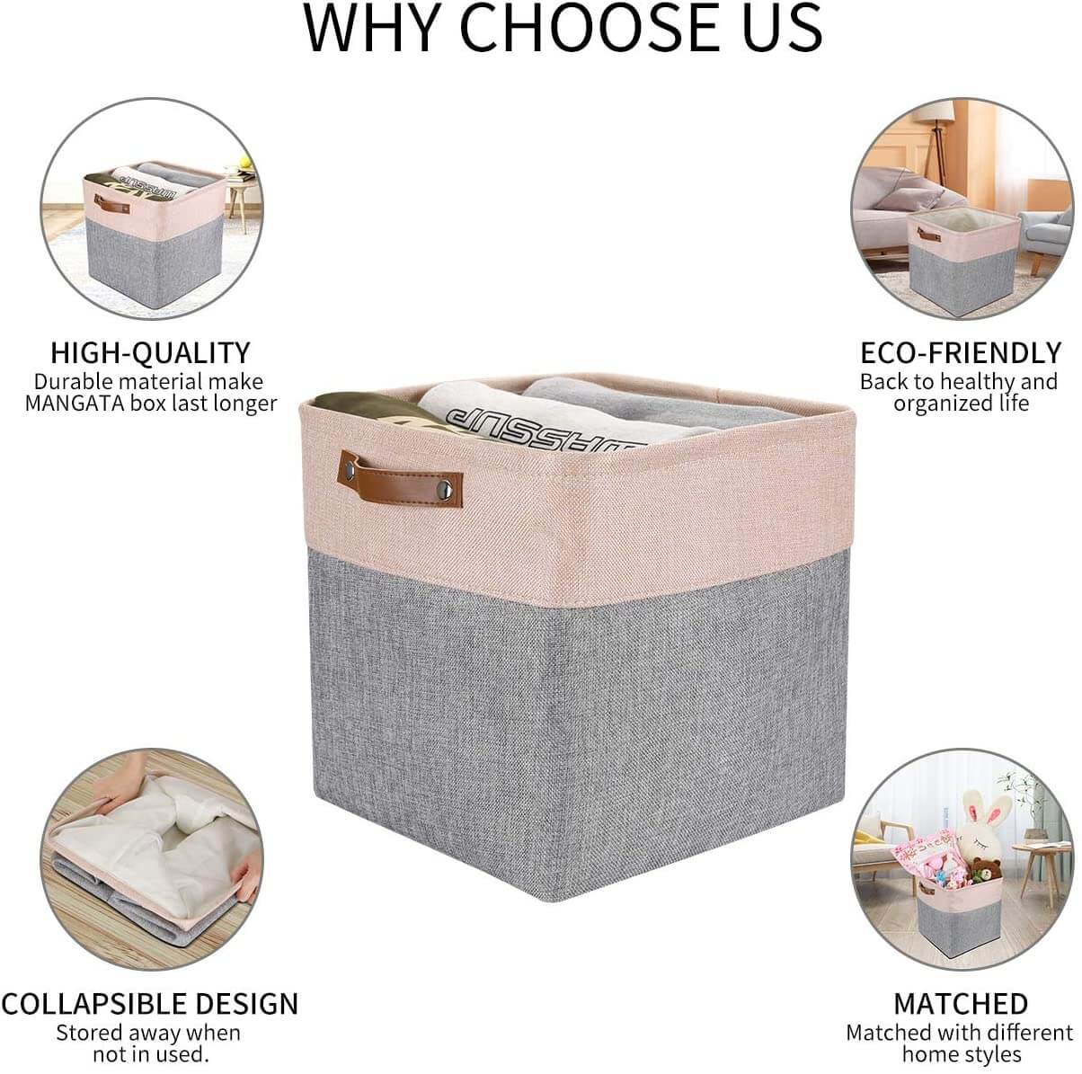 33cm Fabric Storage Cubes for Cube Shelving (1/3/4 Pack) - Image 71