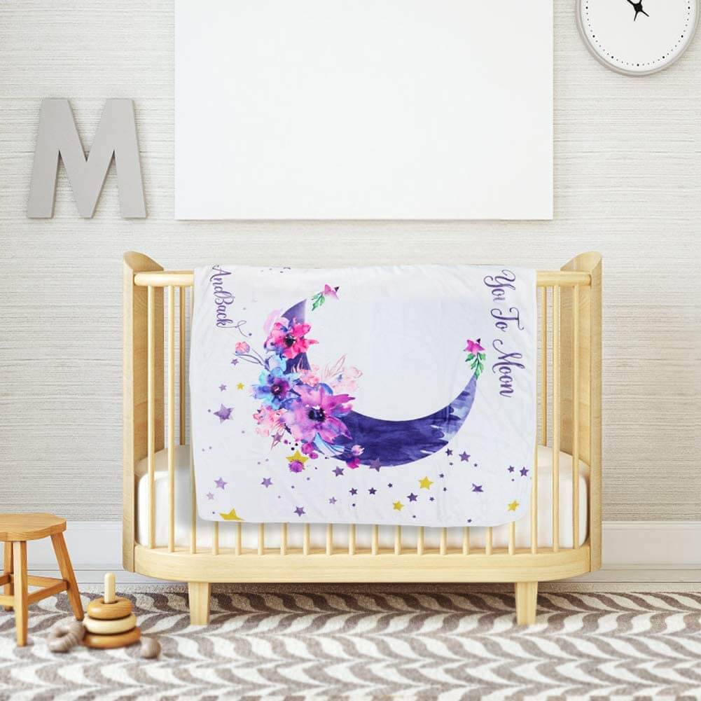 Floral Baby Blanket Personalized Baby Milestone Blanket Newborn Gifts - Image 4
