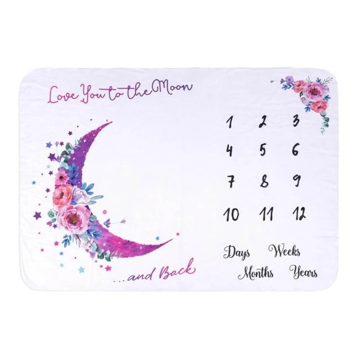 Floral Baby Blanket Personalized Baby Milestone Blanket Newborn Gifts - Image 7