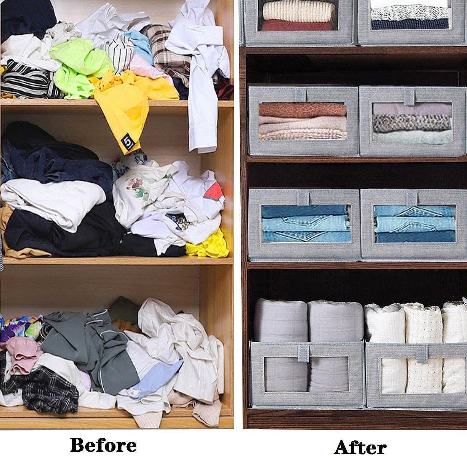 Foldable Clothes Wardrobe Storage Box Organizer with Handle to Pull Out - Image 3