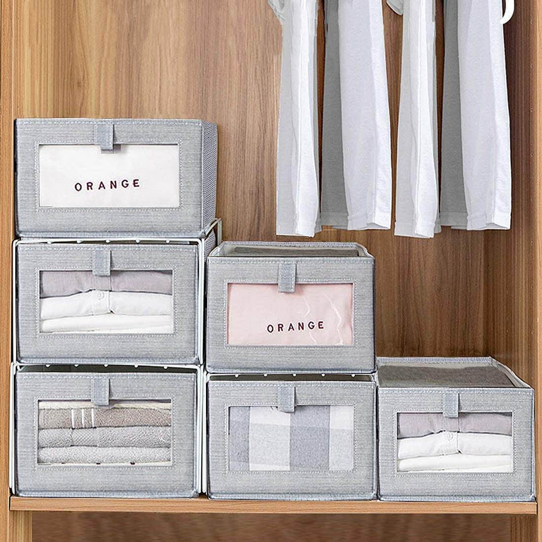 Foldable Clothes Wardrobe Storage Box Organizer with Handle to Pull Out - Image 5