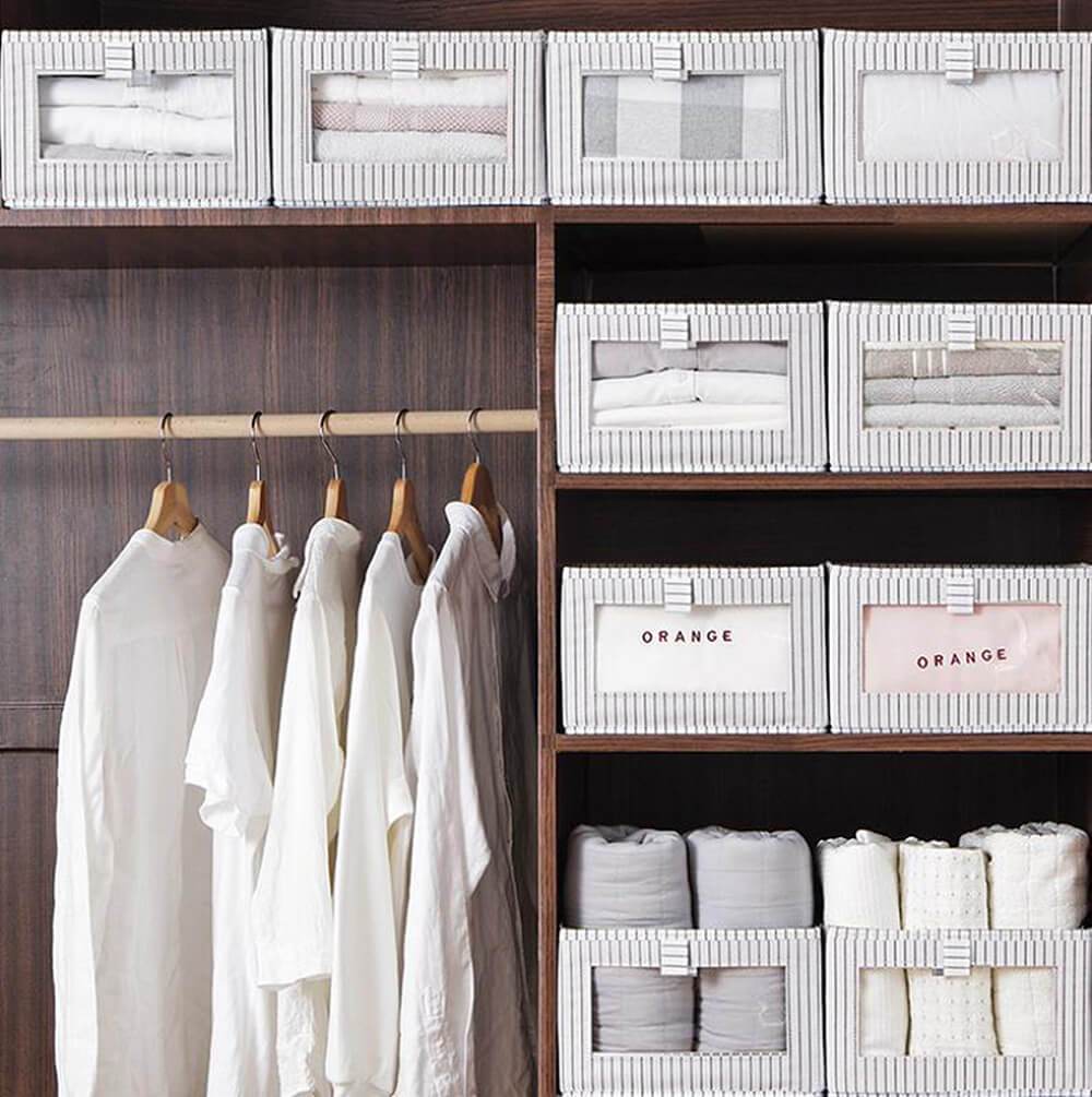 Foldable Clothes Wardrobe Storage Box Organizer with Handle to Pull Out - Image 6