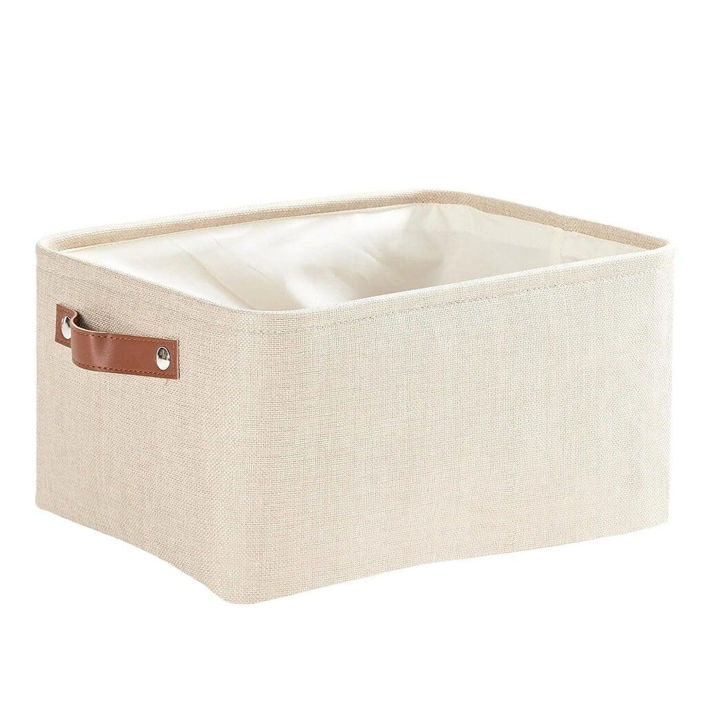 Foldable Fabric Storage Boxes with Handles (Light Khaki) 1/3/4-Pack - Image 14