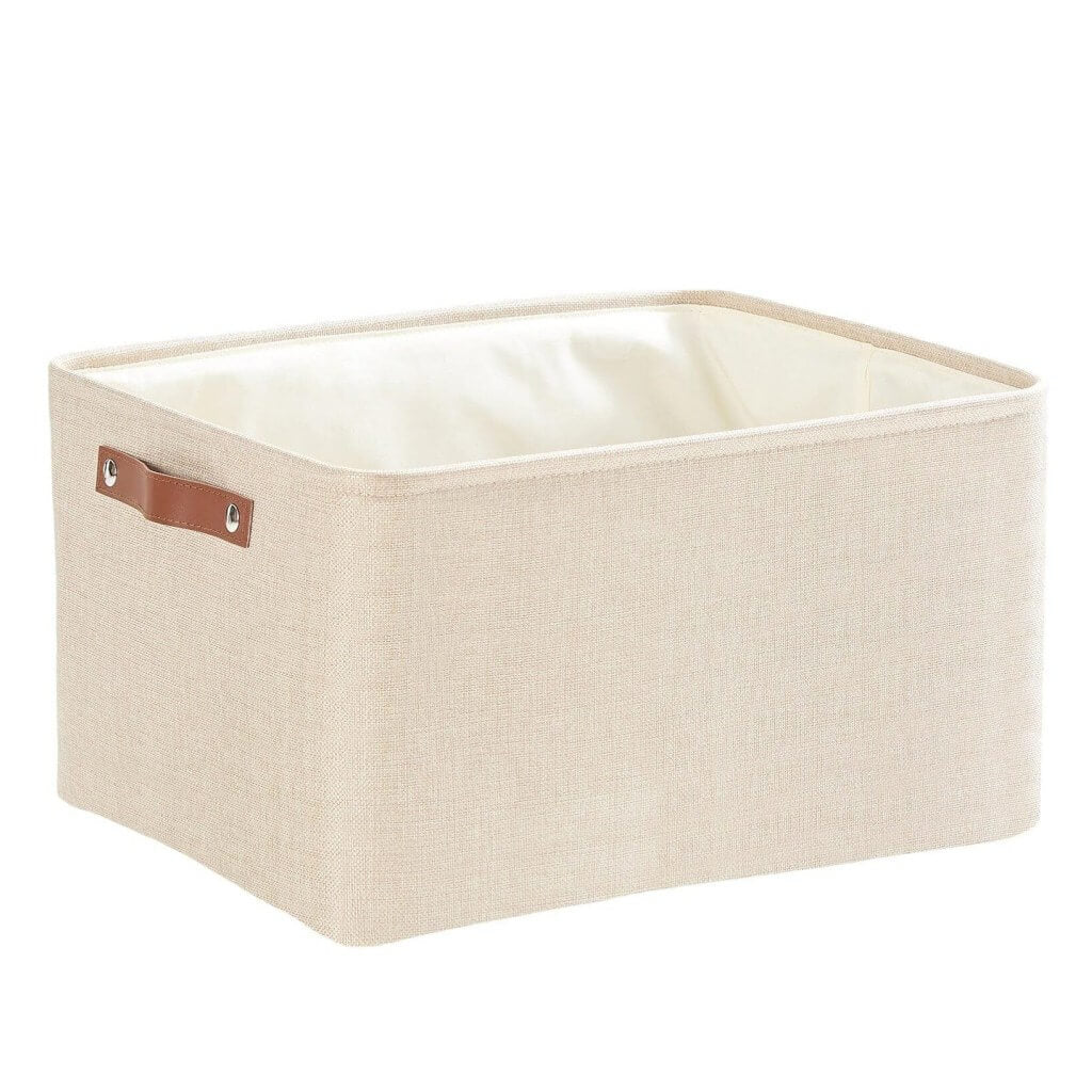 Foldable Fabric Storage Boxes with Handles (Light Khaki) 1/3/4-Pack - Image 40