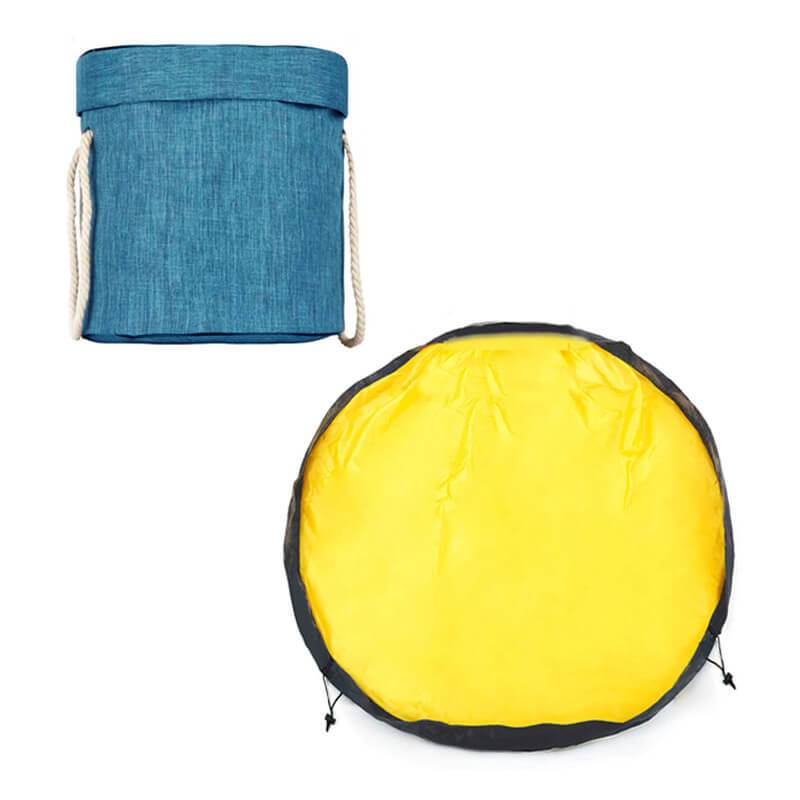Foldable Portable Toy Storage Bag & Floor Play Mat Bag SkyBlue - Image 4