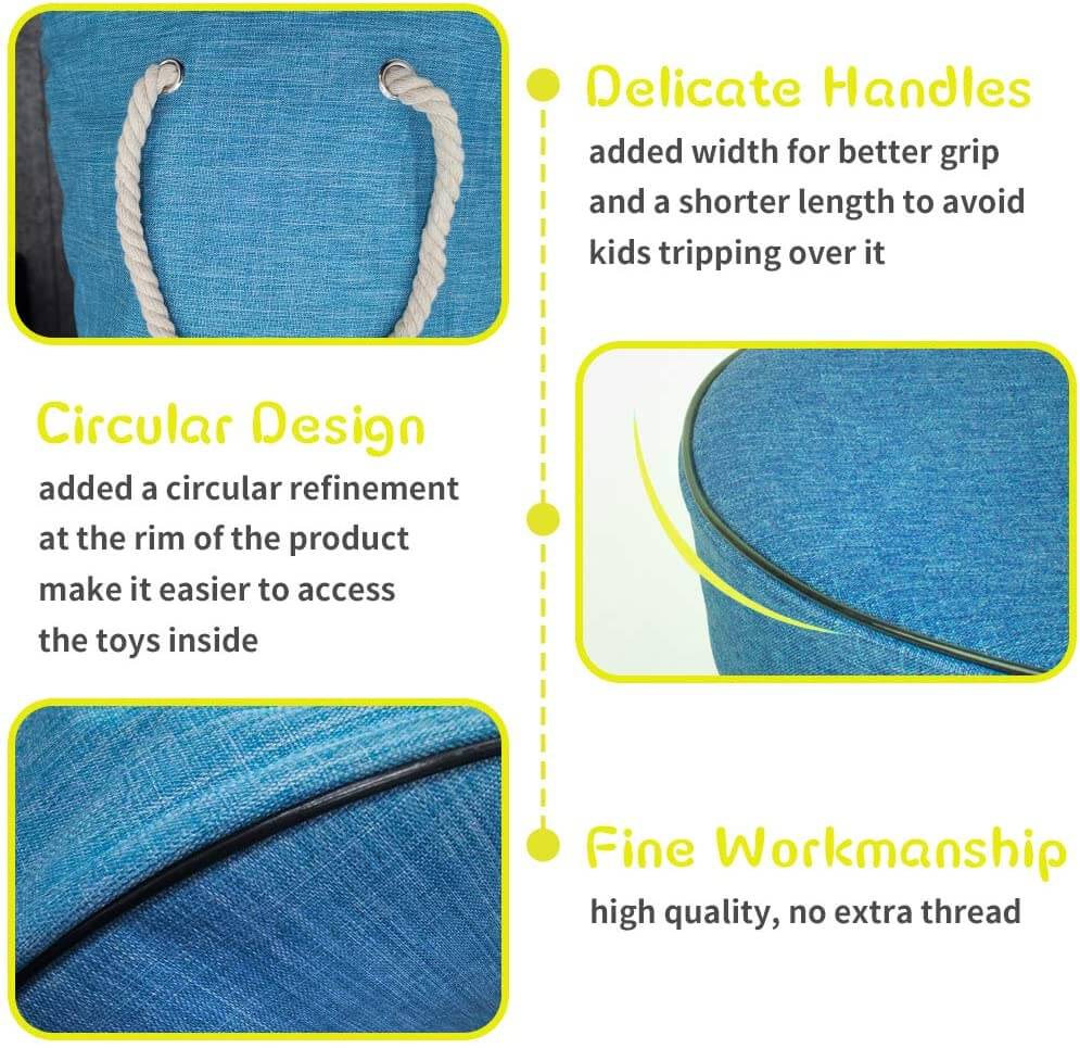 Foldable Portable Toy Storage Bag & Floor Play Mat Bag SkyBlue - Image 7