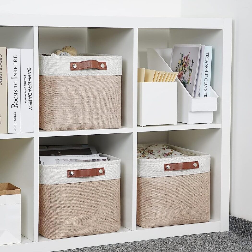 Foldable storage box Khaki White mangata - Image 10